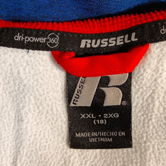 Russell Boy's EUC Zippered Jacket, Dri-Power 360, Size XXL (18), Navy Red & Gray - Picture 2 of 13